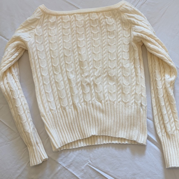 Shein White Off-Shoulder Knit Sweater XS - Picture 3 of 5
